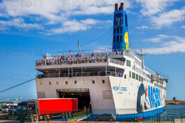 Ferry port with loading of trucks