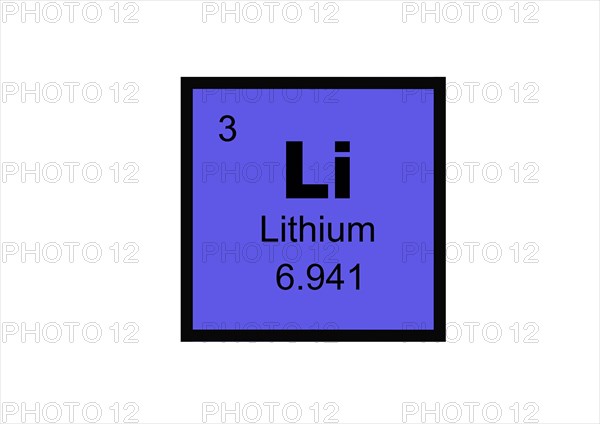 Lithium Chemical element with the symbol Li and atomic number 3