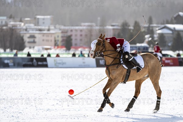 Nacho Gonzalez of Team St. Moritz juggles the ball with the stick