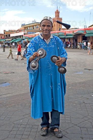 Jugglers as a tourist attraction on the Jemaa El-Fna