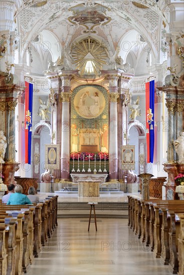 Interior view with altar and choir area