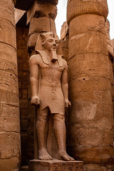 Statue of Ramses II with cartouche on apron belt