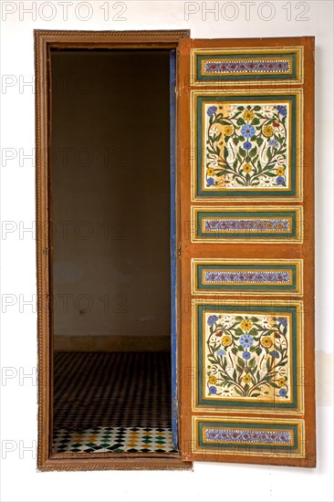 Precious wooden doors in the Palais de la Bahia