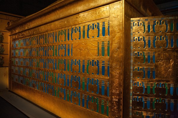 Outer of the four gilded shrines with catafalque inside