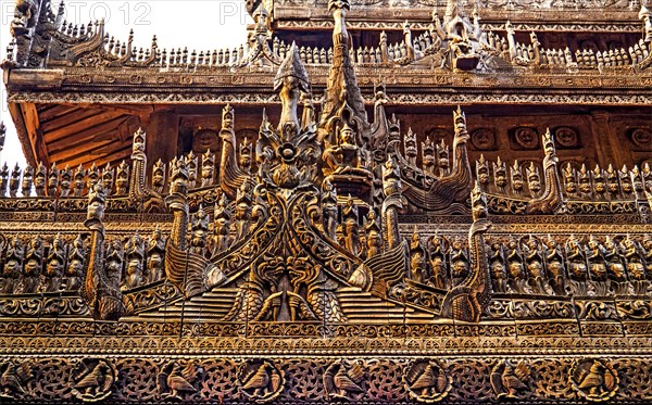 Shwenandaw Monastery with wood carvings