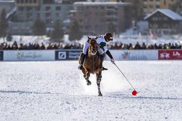 Santiago Marambio of Team Azerbaijan Land of Fire tries to control the ball at full gallop