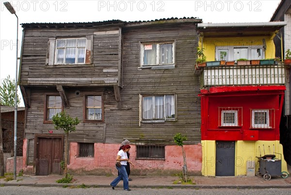 Sultanahmet old town district with wooden houses