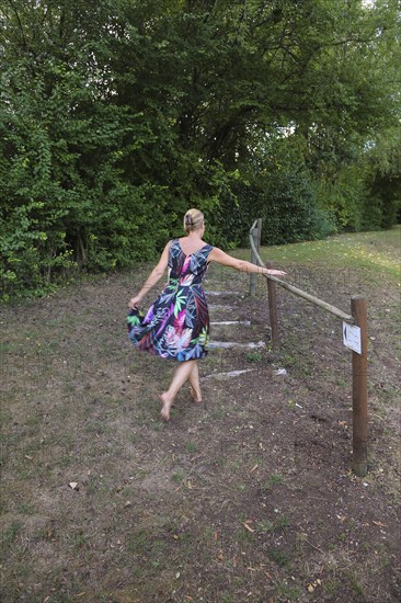 Sensory and barefoot path in the spa gardens of Bad Sebastiansweiler