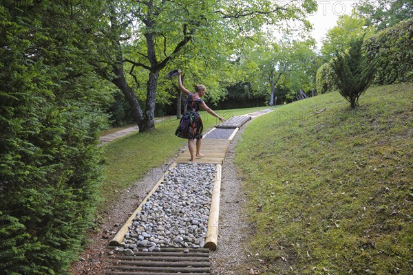 Sensory and barefoot path in the spa gardens of Bad Sebastiansweiler