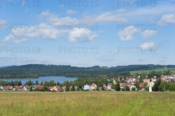 View of Cerna v Posumavi on the Lipno reservoir