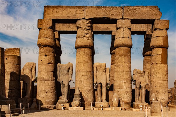 Court of Ramses II all statues show the king striding