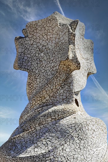 Sculptural ventilation shafts on the Casa Mila or La Pedrera by Antoni Gaudi