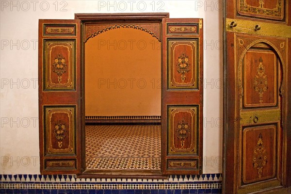 Precious wooden doors in the Palais de la Bahia