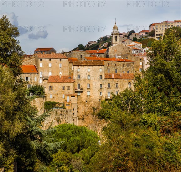 Town view with high houses