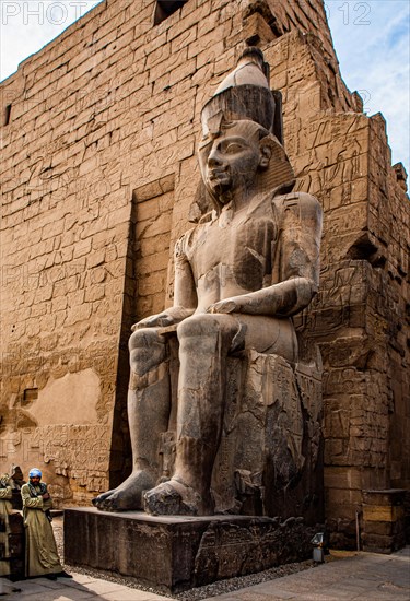 Entrance pylon flanked by two colossal statues of Ramses