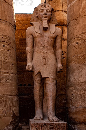 Statue of Ramses II with cartouche on apron belt