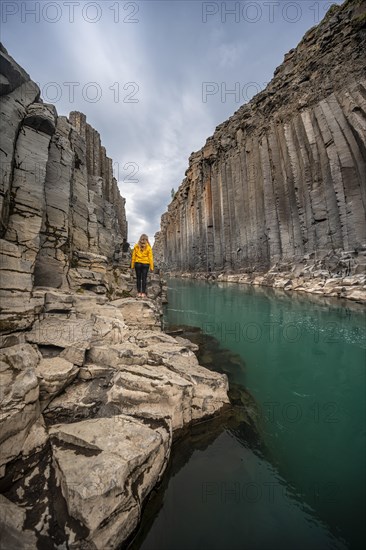 Tourist at Stuolagil Canyon