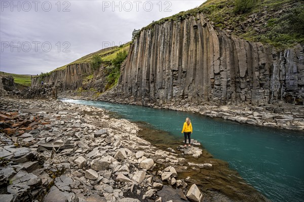 Tourist at Stuolagil Canyon