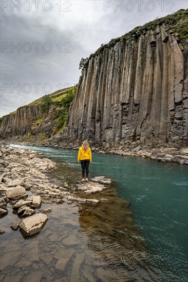 Tourist at Stuolagil Canyon