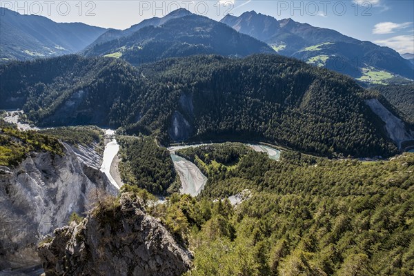 Rhine Gorge Anterior Rhine in front of Piz Mundaun