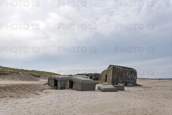 German Wehrmacht bunkers belonging to the former Atlantic Wall on the beach near Thyboron