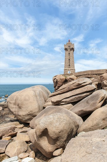 Pink granite lighthouse