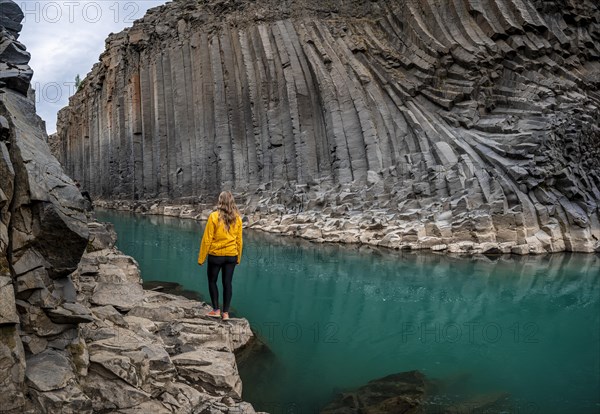 Tourist at Stuolagil Canyon