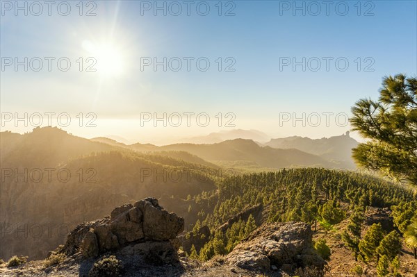 View from the highest peak of Gran Canaria called Pico de las nieves