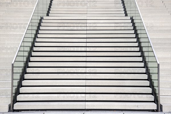 Stairs at the Hotel Hyatt Regency Duesseldorf at the Hafenspitze in the Media Harbour