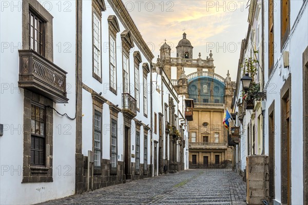 Historic urban houses leading to Santa Ana Cathedral