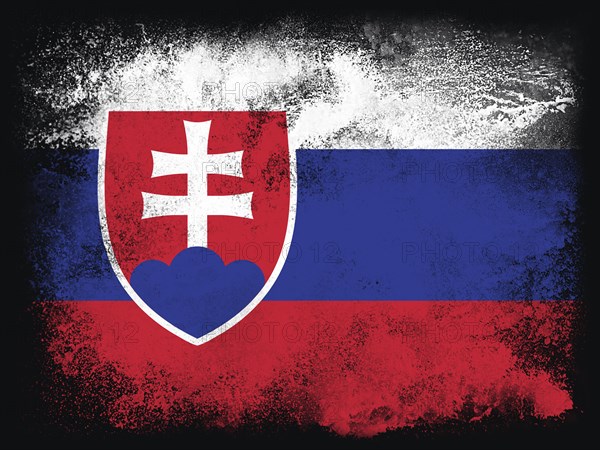 Slovakia Flag isolated on a black background