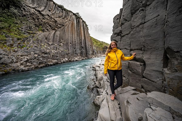 Tourist at Stuolagil Canyon