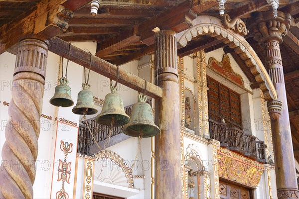 Chimes on the richly decorated front of the cathedral church