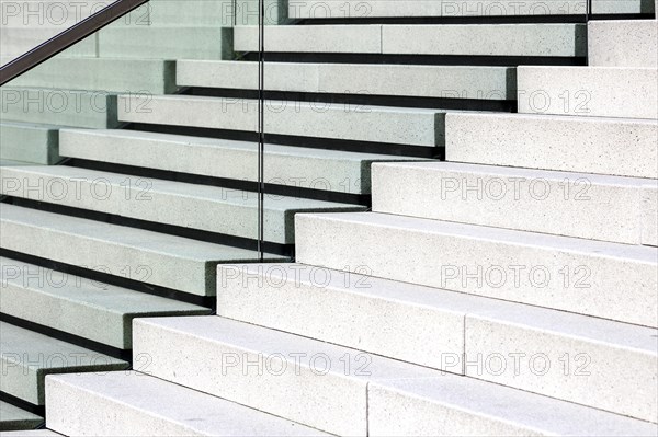 Stairs at the Hotel Hyatt Regency Duesseldorf at the Hafenspitze in the Media Harbour