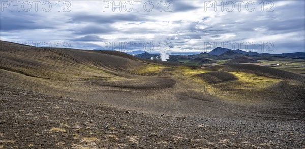 Volcanic landscape at the central volcano Krafla