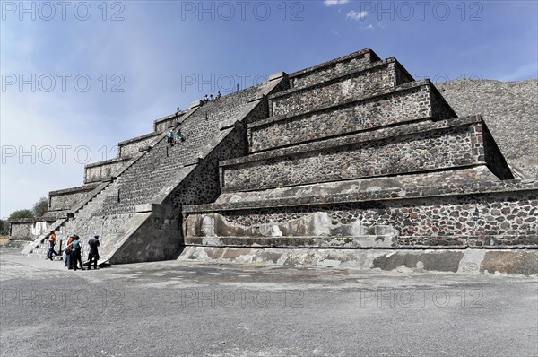 Tourists on the Pyramid of the Moon