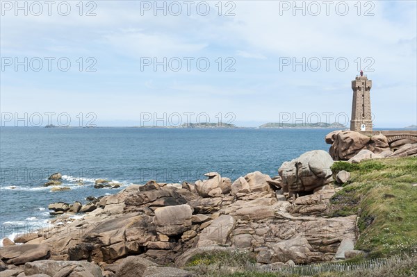 Pink granite lighthouse