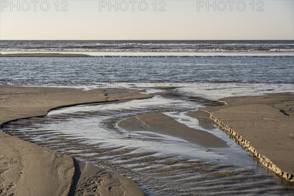 Outflowing water at low tide