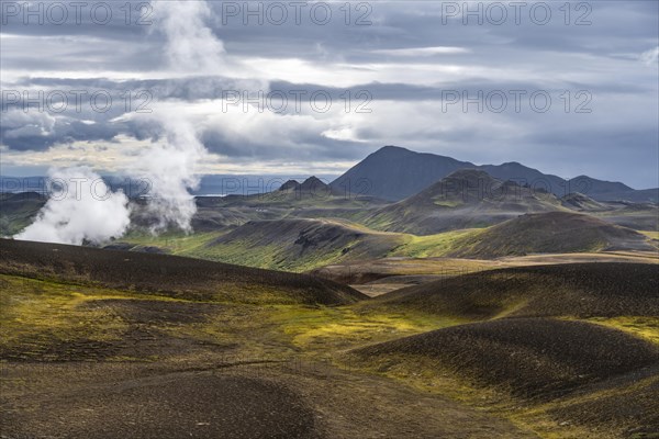 Volcanic landscape at the central volcano Krafla