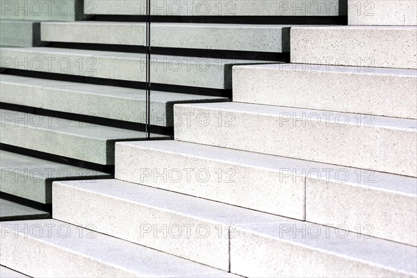 Stairs at the Hotel Hyatt Regency Duesseldorf at the Hafenspitze in the Media Harbour