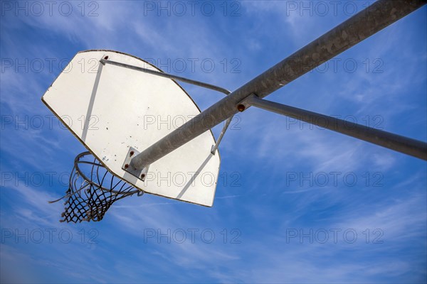 Basketball hoop on the beach