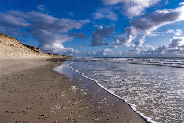 Waves on the North Sea beach near Hvide Sande