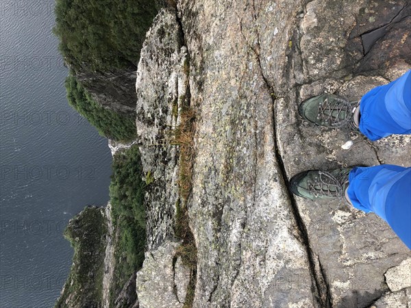 Feet in hiking boots