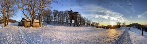 Cattle shed on a pasture in winter