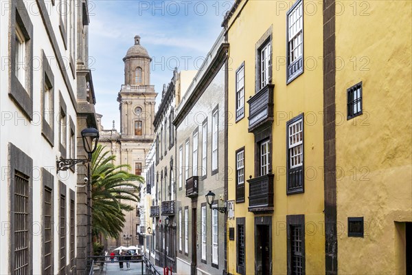 Historic street leading to Santa Ana Cathedral and square