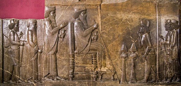 Throne relief (treasury relief) of Darius I the Great Persepolis (Pars)