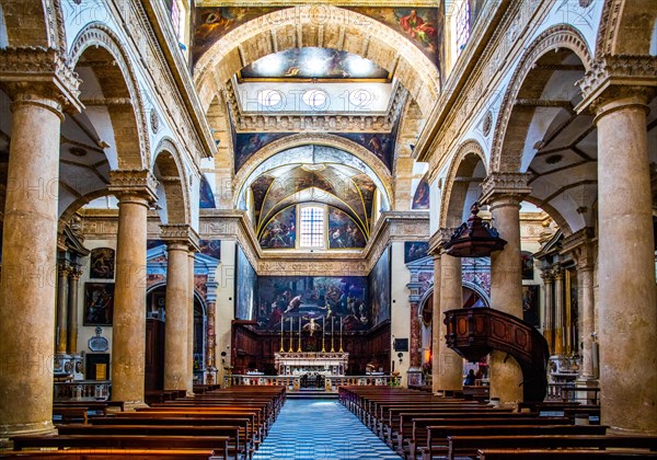 Painting gallery inside the Cattedrale di Sant'Agata