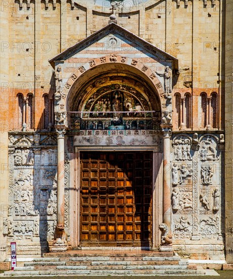 Facade and portal with marble reliefs