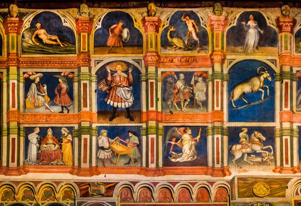 Council Chamber entirely painted with 15th century astrological and religious fresco cycle