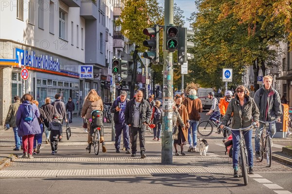 Street scene with passers-by